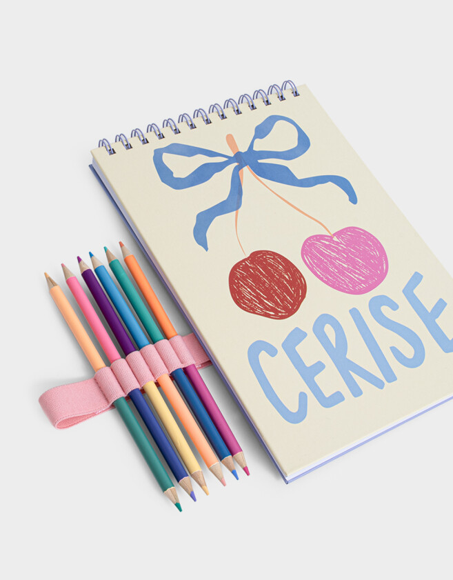 Librería Sets Foodie Set De Cuaderno Y Lápices Pasteles - Holografico