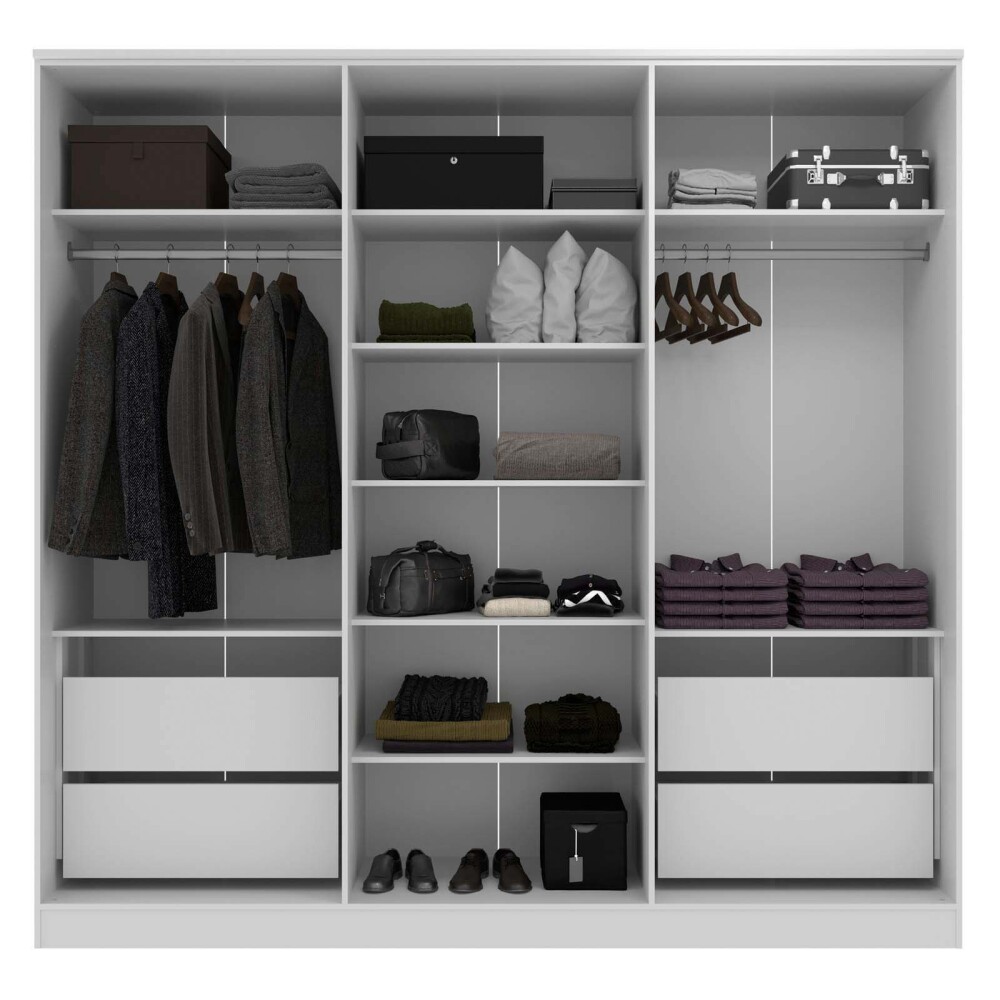 PLACARD ROPERO 6 PUERTAS MDF BLANCO LOGAN