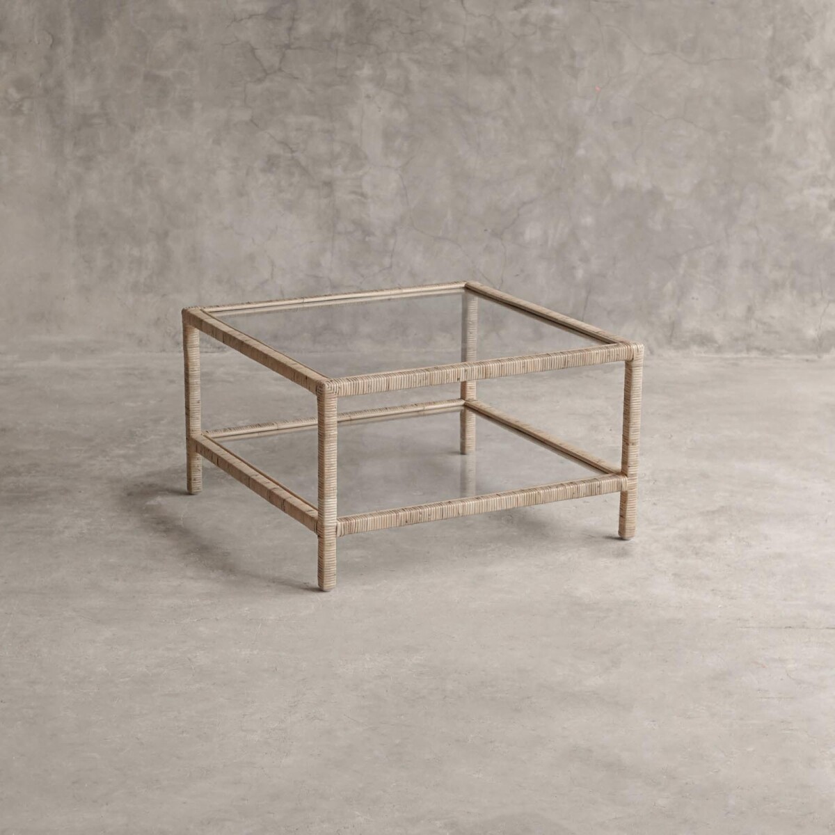 MESA RATONA - RATTAN-MADERA-Y-VIDRIO NATURAL-BEIGE VITTORIA NATURAL 
