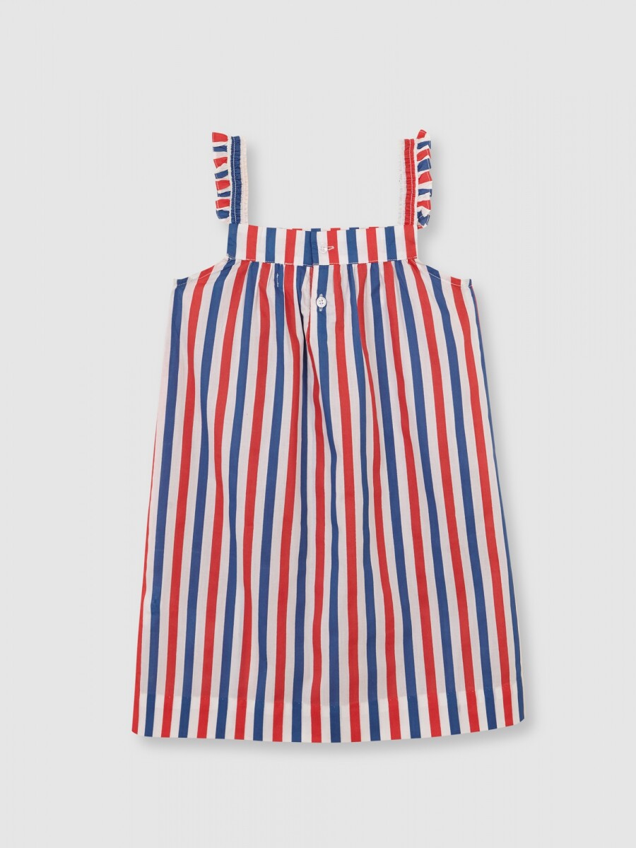 Vestido Estampado Rayas Piedra