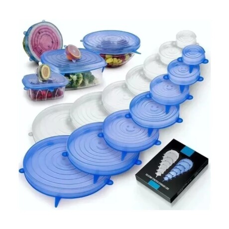 SET DE 6 ECO TAPAS REUTILIZABLES 6.5/9.5/10.5/14.5/16.5/20.5CM 001