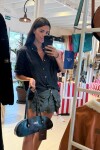 Rosette Leather Shorts Verde