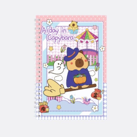 Cuaderno Capibara A5 Infantil Escolar Lila Y Rosa