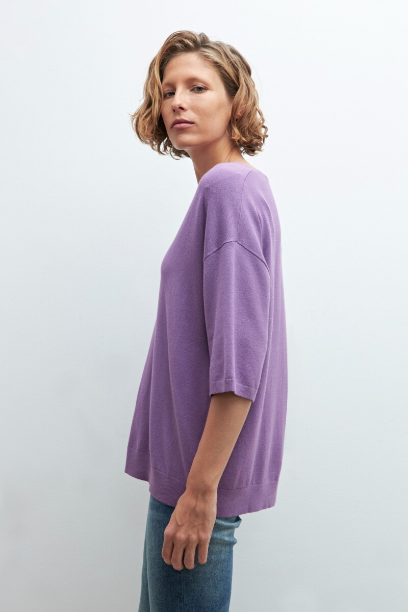 Sweater manga corta lavanda