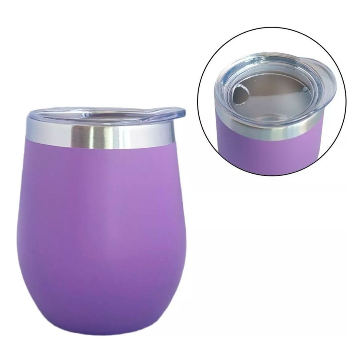 Mate Vaso Térmico 230ml Con Tapa Acero Inoxidable Calidad - Color Variante Violeta 