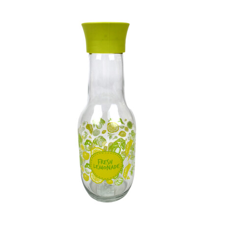 BOTELLA VIDRIO 1000CC LEMON DECORATED VERDE BOTELLA VIDRIO 1000CC LEMON DECORATED VERDE