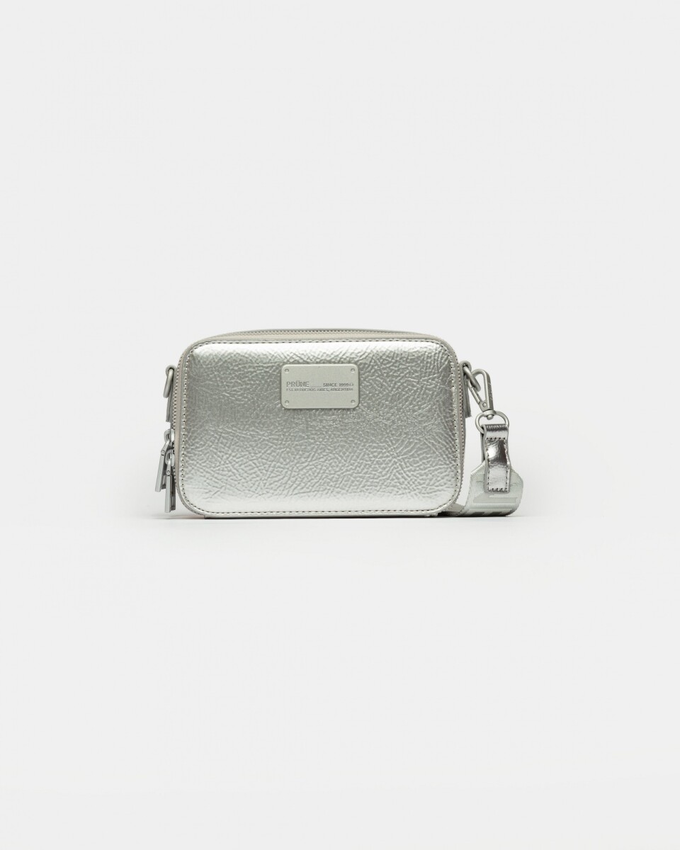Mini bag New Penny en efecto cuero charol - Plata 