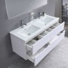 Mueble De Baño Suspendido Blanco Ripado 120 Cm Con doble Bacha Mueble De Baño Suspendido Blanco Ripado 120 Cm Con Doble Bacha
