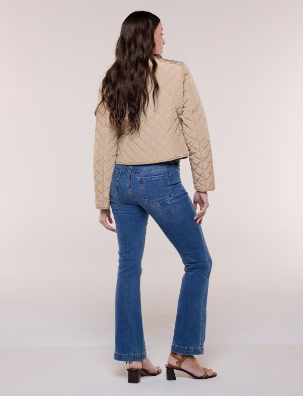 Campera Capitoneada Corta BEIGE
