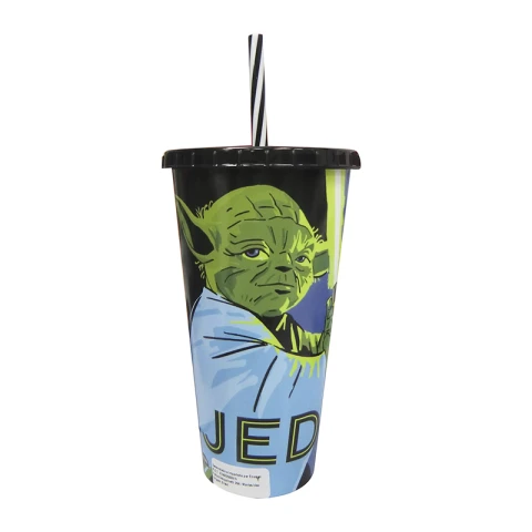 Vaso Plástico con Pajita 700ml Oficial STAR WARS
