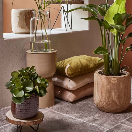 MACETA MADERA NATURAL-BEIGE PIA