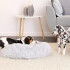 Cama Para Gato Cucha Puff Peluda Cómoda 50 Cm Mascota Variante Color Gris Claro