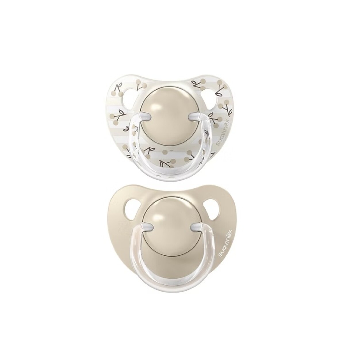 Set x2 chupete anatómico Suavinex 18m - beige cerezas 
