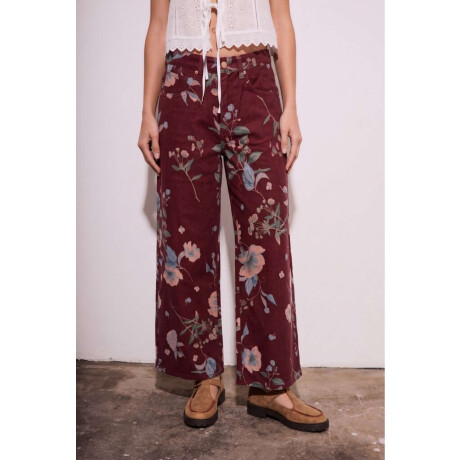 Jean Wide Leg Print Print