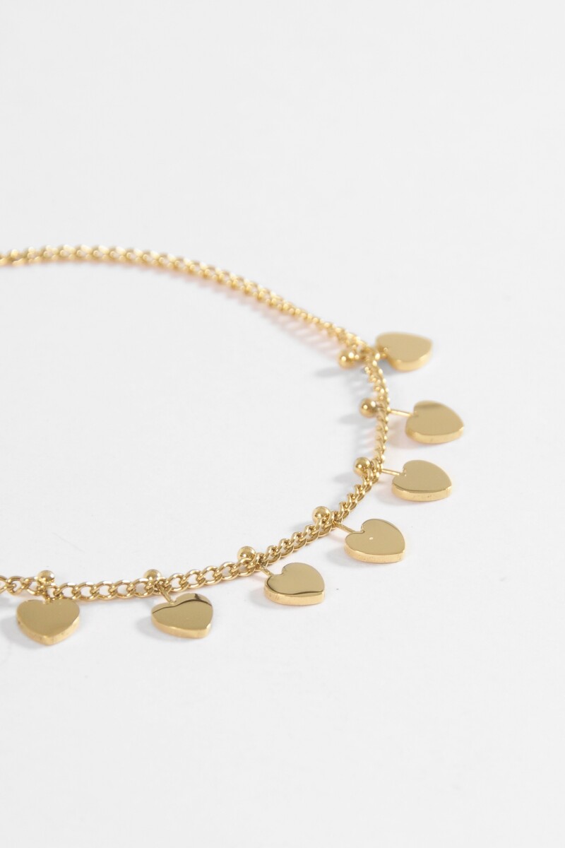 Pulsera dije cora acero dorado