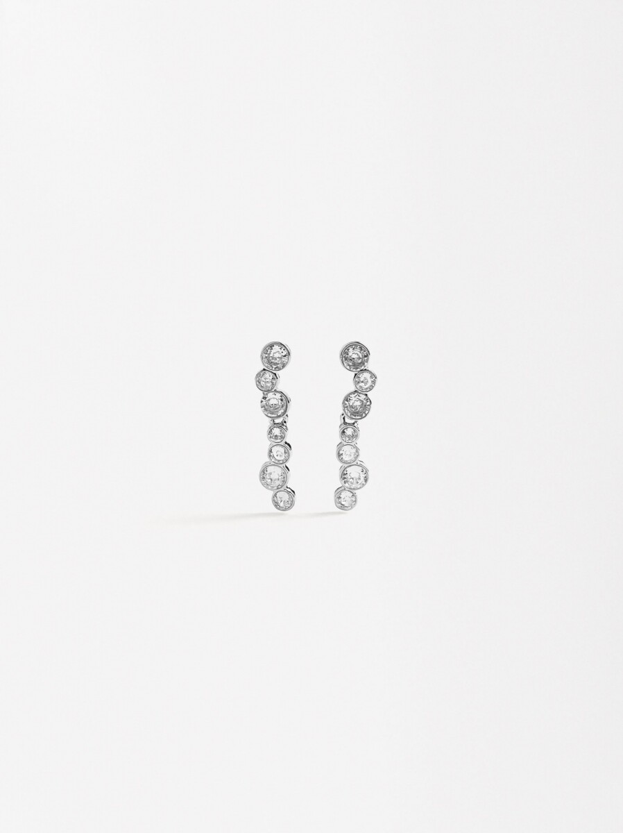 Pendientes Con Circonitas - plateado 