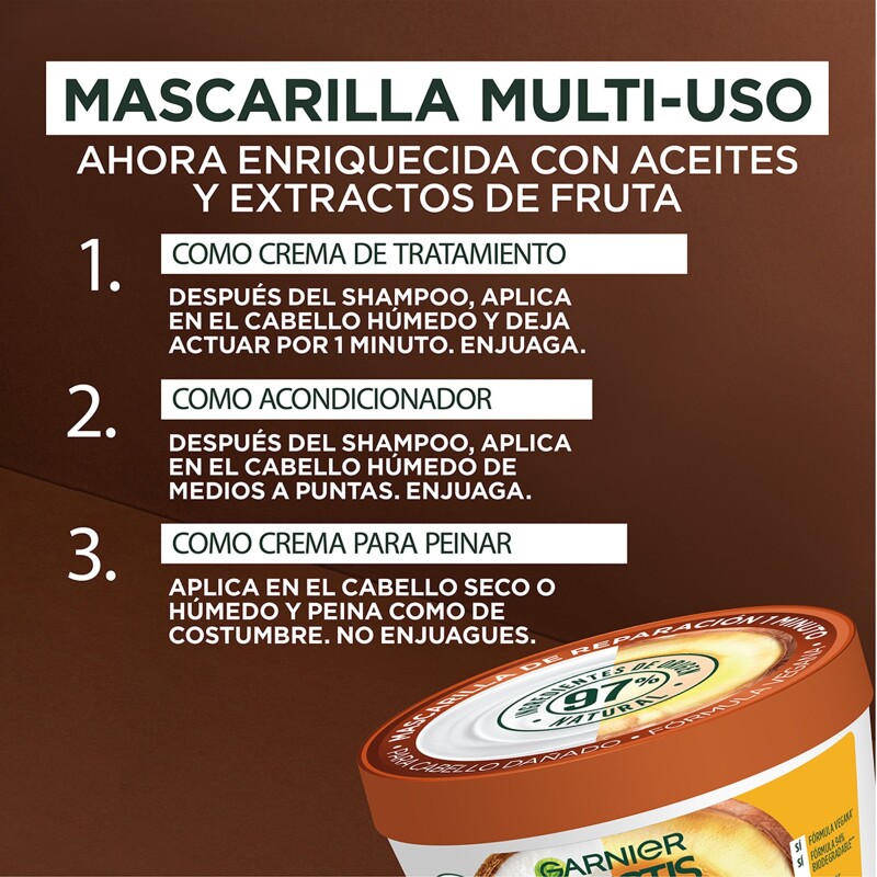 Mascarilla Hair Food Coconut Garnier Fructis 350 Ml. Mascarilla Hair Food Coconut Garnier Fructis 350 Ml.