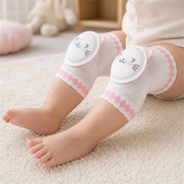 Rodilleras Gateo Bebé X2 Acolchadas Antigolpes C/ Diseños Rosa