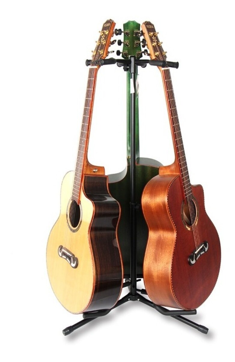 Soporte Triple 3 Guitarras Bajos Piso Tripode Musica - Negro 