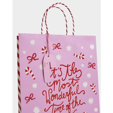 Bolsa De Regalo L Con Diseño Navideño Y Tag Colgante Combinacion Multicolor