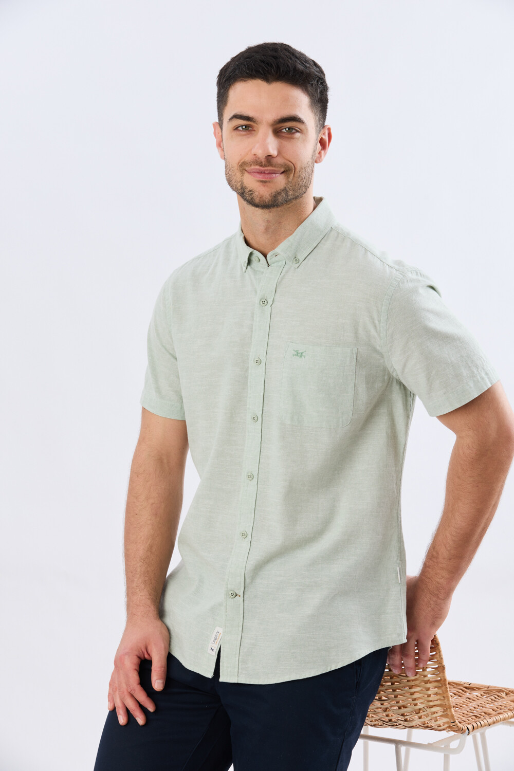 CAMISA LISA DE LINO Menta