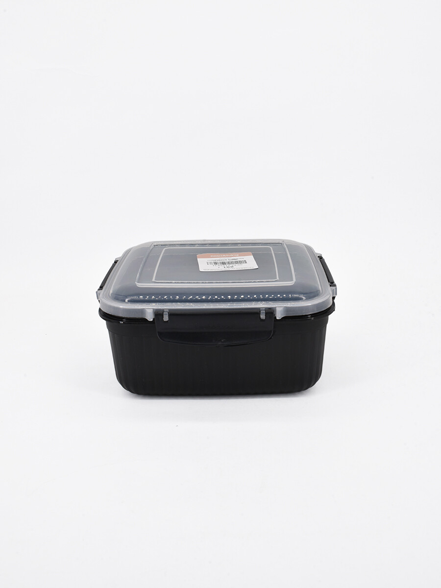 CONTENEDOR ALIMENTOS PLASTICO 2000 ML - GRIS OSCURO 
