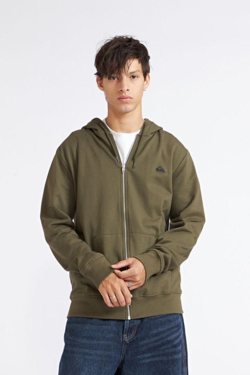 Quiksilver Buzo Polar con Capucha BASIC HOOD ZIP Hombre - Marrón - Marron 