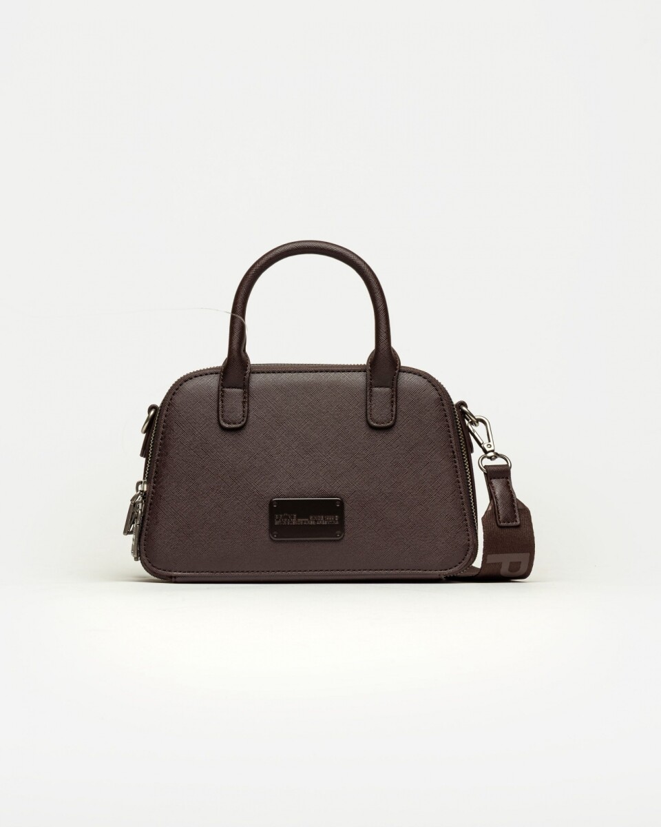 Cartera de mano New Penny en efecto cuero zaffiano - Marron 
