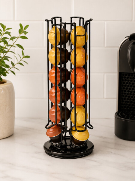 DISPENSADOR METAL CAPSULAS NEGRO