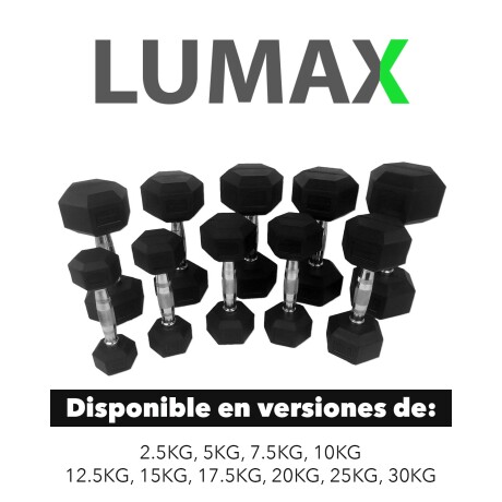 Mancuerna Fija Hexagonal Recubierta Mango Acero Lumax 30KG Mancuerna Fija Hexagonal Recubierta Mango Acero Lumax 30KG
