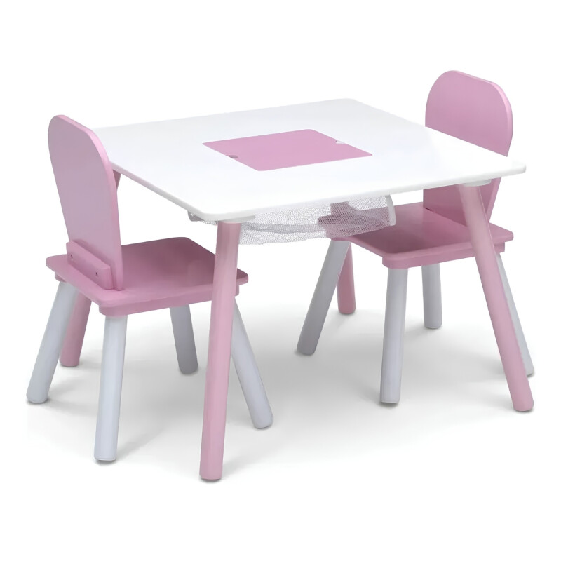 Set juego de mesa y organizador infantil Disney Rosa- blanco Set juego de mesa y organizador infantil Disney Rosa- blanco