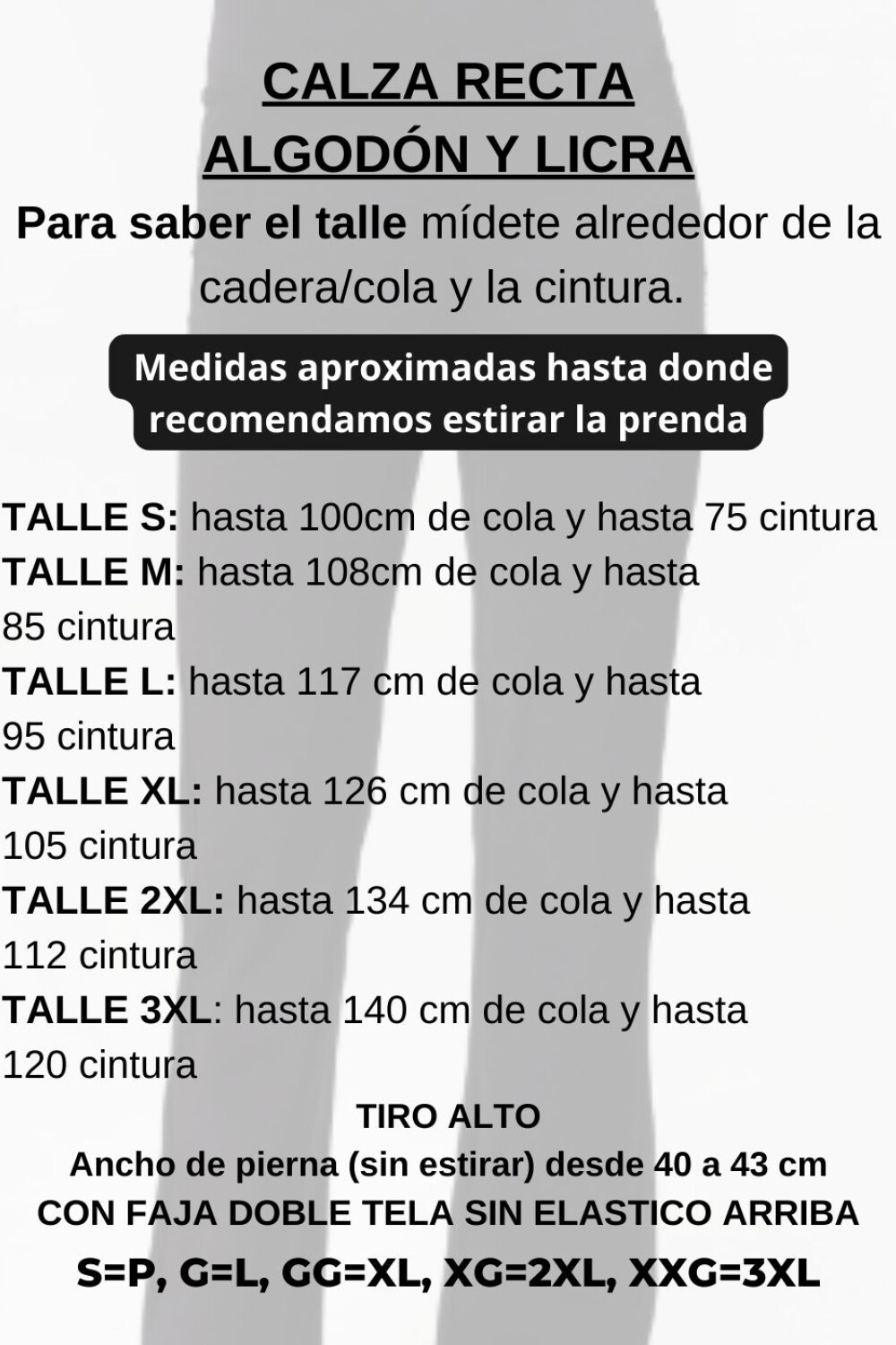 Calza Recta sin felpa Azul