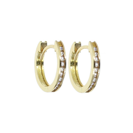 Caravanas, aros de oro 18k con circonias N8188 Caravanas, aros de oro 18k con circonias N8188