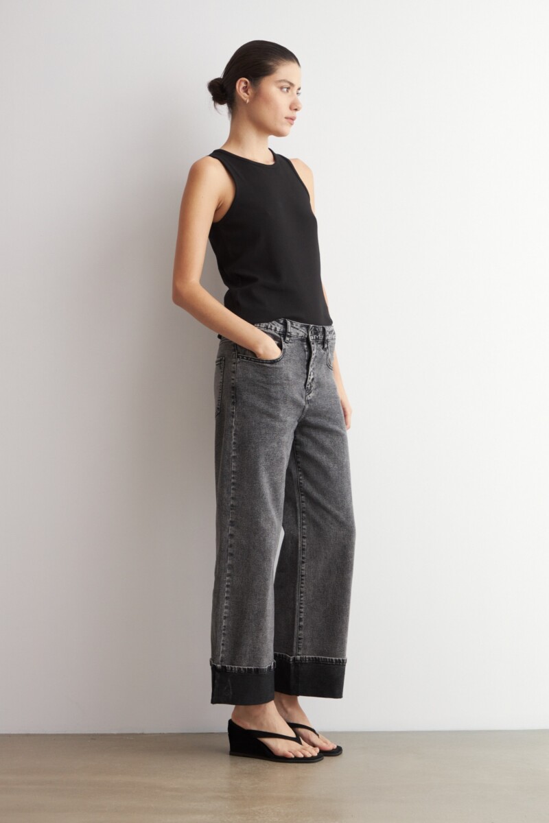 Jean culotte Paulina gris oscuro