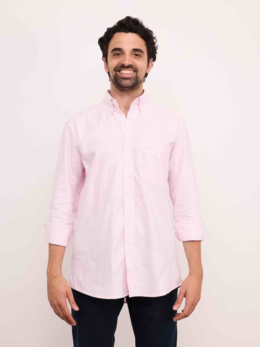 Camisa Oxford Rayada Brixton - Rosada 
