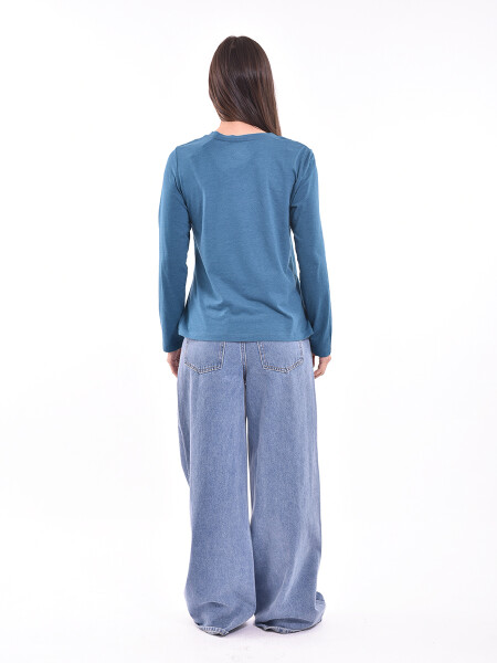 REMERA BASICA POLONIO MIX AZUL OSCURO