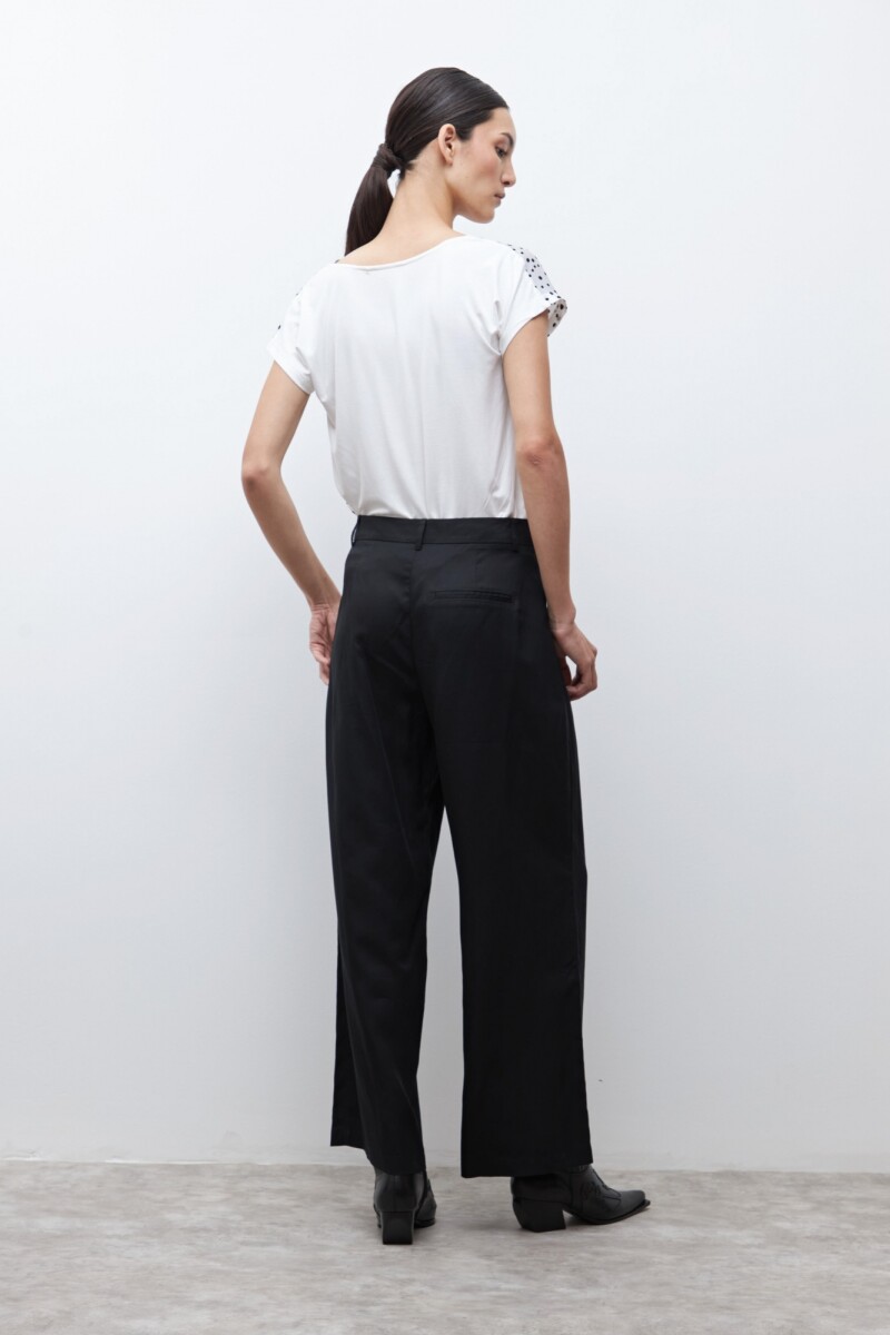 Pantalon pinzado lyocell negro
