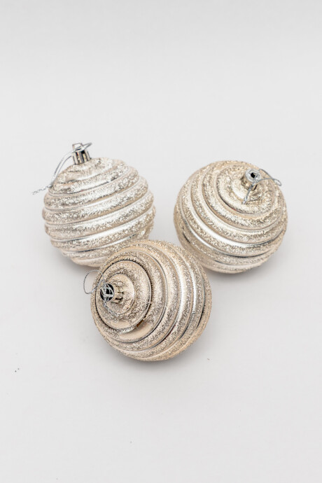 Colgante Esferas Líneas Oro, 3un. Color Unico