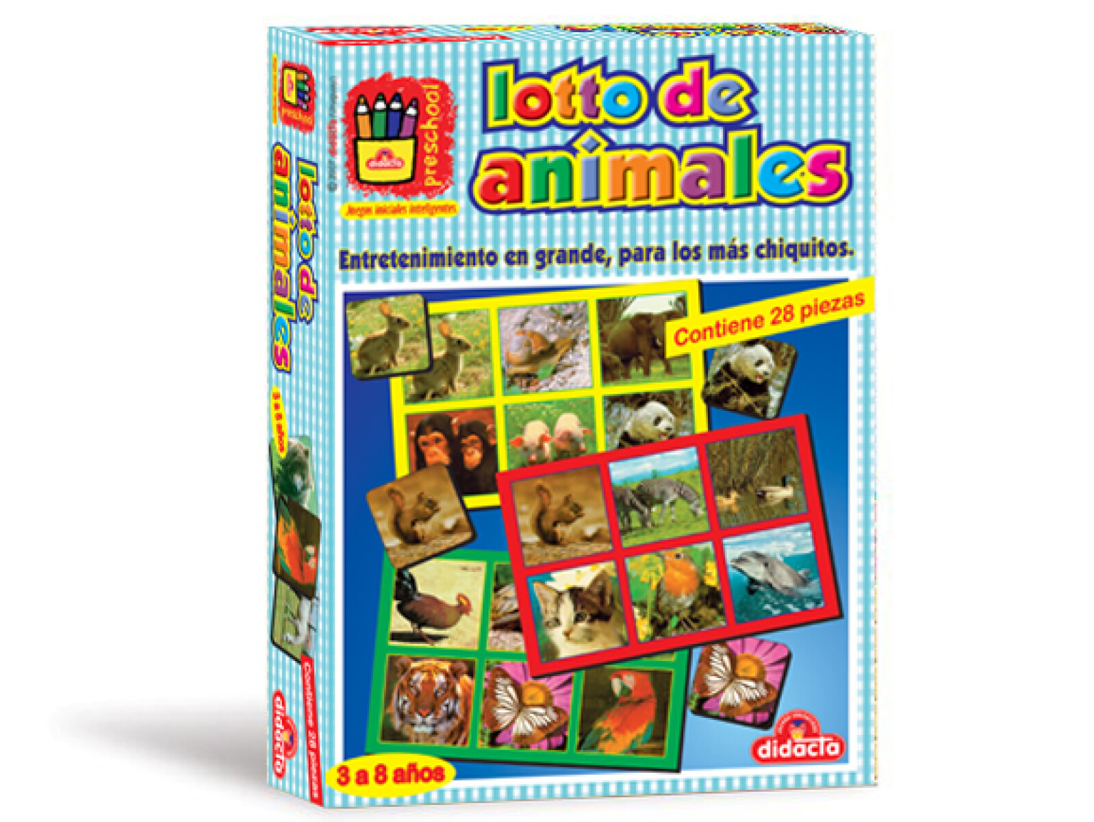 JUEGO DE MESA LOTTO DE ANIMALES PARA NIÑOS 28PCS DIDACTACTICO 170/04 Q20 