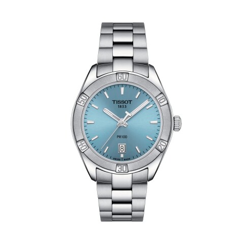 Reloj Tissot PR 100 Lady Sport Chic T1019101135100 acero esfera celeste para mujer Reloj Tissot Pr 100 Lady Sport Chic T1019101135100 Acero Esfera Celeste Para Mujer
