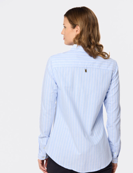 CAMISA OXFORD A RAYAS Celeste