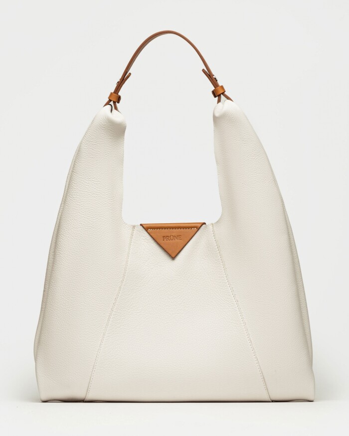 Cartera al hombro The Shopping en cuero graneado Natural
