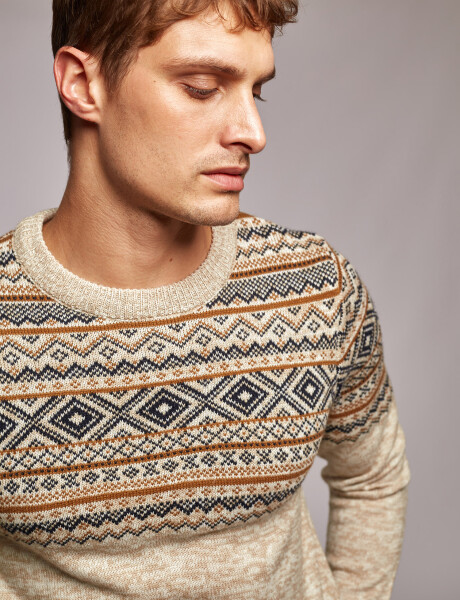 Sweater Jacquard beige