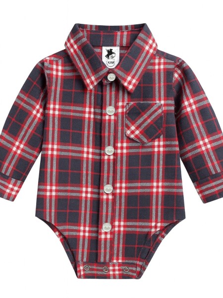 Camisa Body Viyela AZUL Y ROJO