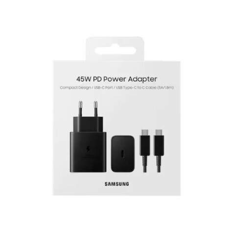 SAMSUNG CARGADOR 45W BLACK C/ CABLE 1.8 Samsung Cargador 45w Black C/ Cable 1.8