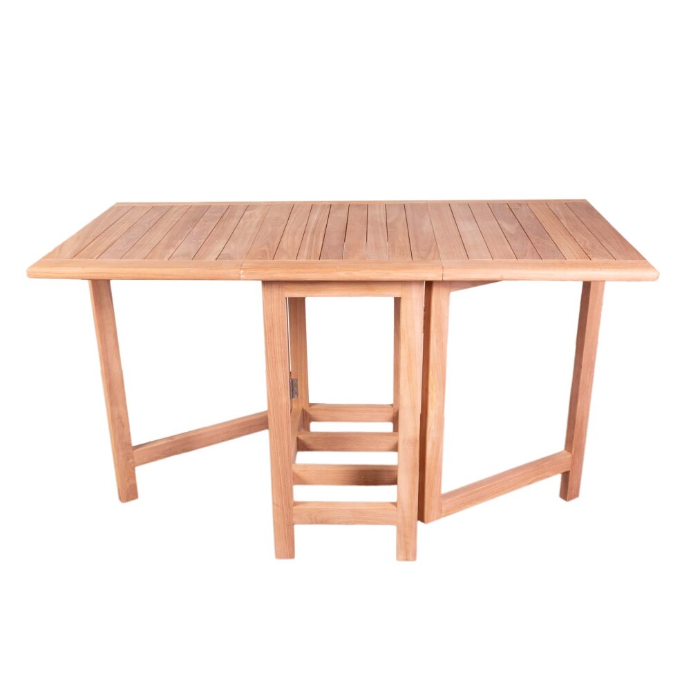 MESA COMEDOR PLEGABLE MADERA NATURAL-BEIGE VALENCIA