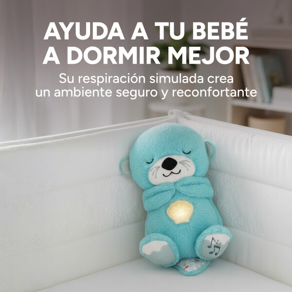 Peluche Nutria Bebé Respira Y Relaja Dormir Niño Tendencia Variante Color Celeste