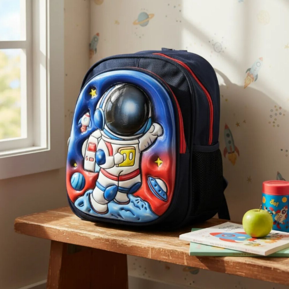Mochila Estampada Con Relieve Pre-escolar Astronauta