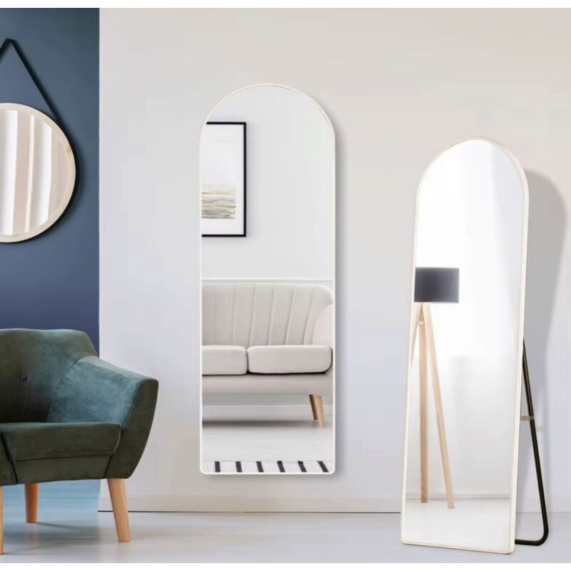 Espejo de Pie Rectangular con Borde Superior Redondo Modelo Julia Blanco