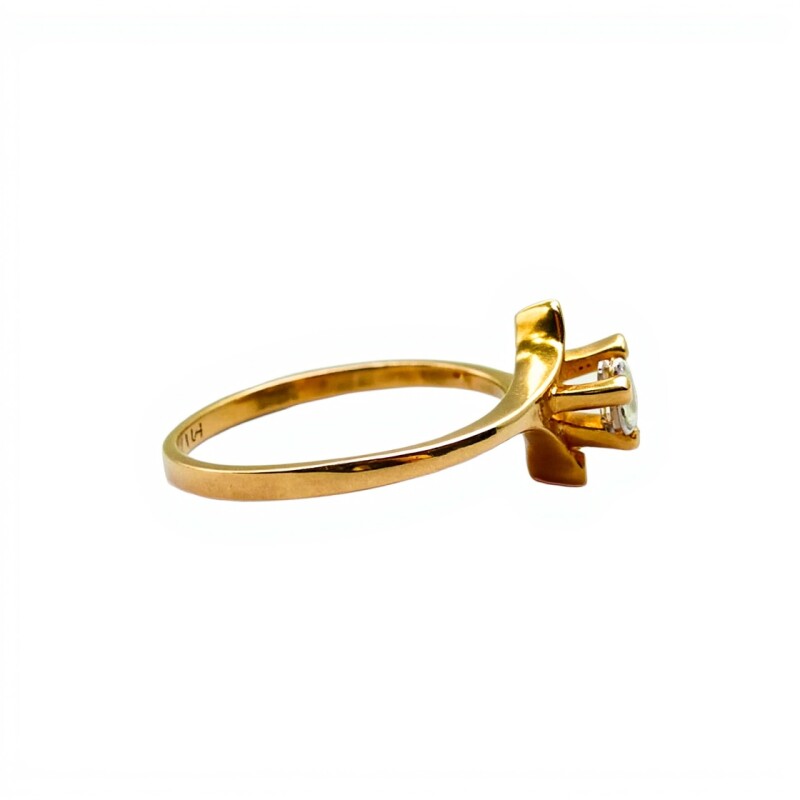 Anillo Solitario-Oro bajo-Piedra Zirconia-AN8074 conpiedra